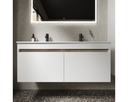 Тумба под раковину SANCOS Smart 1190х450х500, 4 ящика, белый глянец