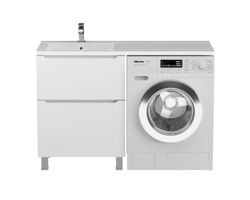 Тумба под стиральную машину напольная Uperwood Tanos 58х47,5х76,5 см, белая, 2 ящика