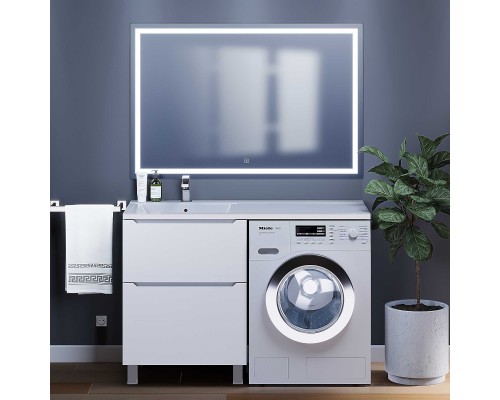 Тумба под стиральную машину напольная Uperwood Tanos 58х47,5х76,5 см, белая, 2 ящика