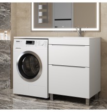Тумба под стиральную машину напольная Uperwood Tanos 58х47,5х76,5 см, белая, 2 ящика