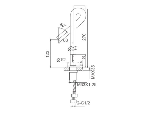Смеситель для раковины Wonzon&Woghand LOOP, Черный матовый WW-111-00-508