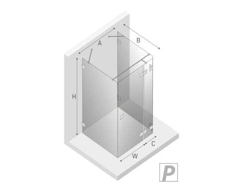 Душевое ограждение NEW TRENDY AVEXA GOLD BRUSHED R 120x110x200 золото