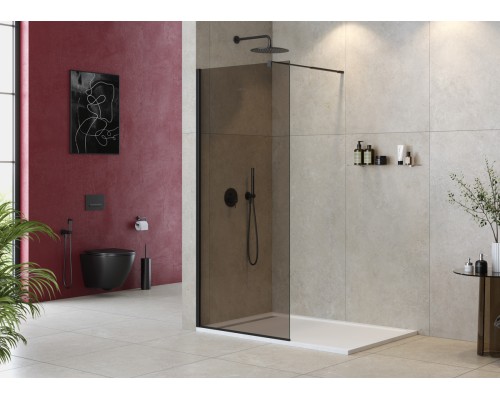 Душевая перегородка Cezares Liberta 100 LIBERTA-L-1-100-BR-NERO Черный матовый