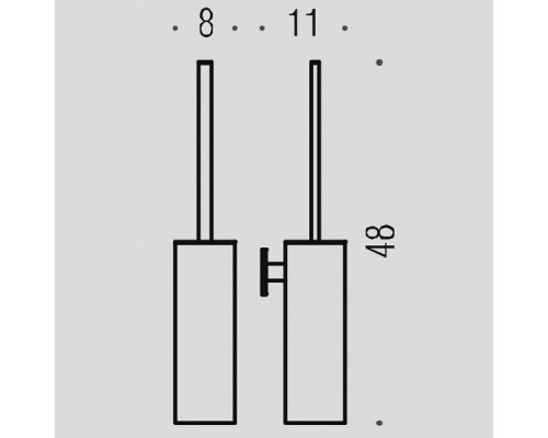 Туалетный ёршик подвесной пластик Colombo Look цвет хром