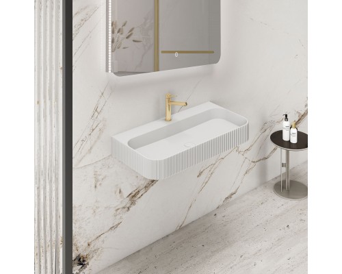 Раковина из искусственного камня Vincea VWB-6SG75MW 750x460x120 подвесная белый матовый