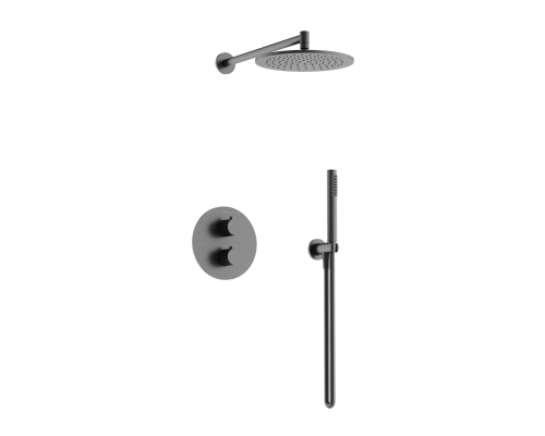Душевой комплект с термостатом SANCOS Etna вороненая сталь SC9010GG