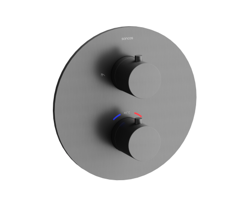 Душевой комплект с термостатом SANCOS Etna вороненая сталь SC9010GG