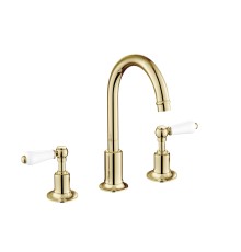Смеситель для раковины на 3 отверстия Benesque Grosvenor Level английское золото