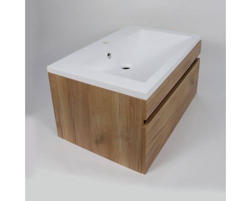 Тумба с раковиной подвесная Uperwood Eva 74х47,5х35,4 см, Крафт Табачный