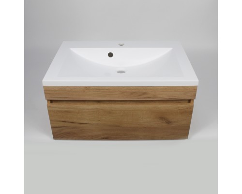 Тумба с раковиной подвесная Uperwood Eva 74х47,5х35,4 см, Крафт Табачный
