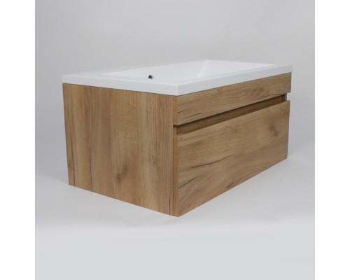 Тумба с раковиной подвесная Uperwood Eva 74х47,5х35,4 см, Крафт Табачный