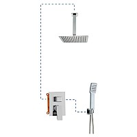 Душевая система EС217 AQG Bold, с верхним душем и потолочным кронштейном, хром
