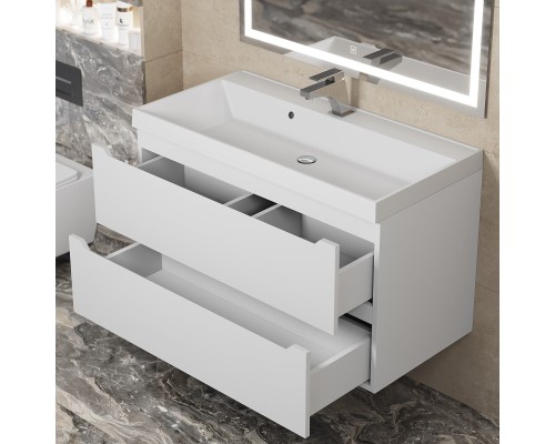 Тумба с раковиной Uperwood Tanos 90 см, белая