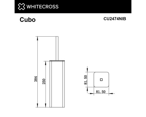 Ершик напольный WHITECROSS Cubo CU2474NIB брашированный никель