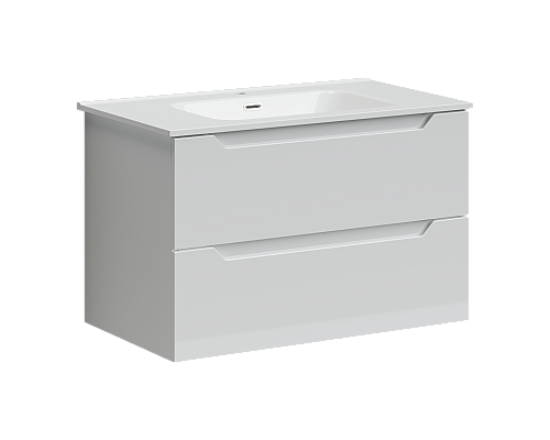 Тумба под раковину SANCOS Norma 2.0 790х450х500, c двумя ящиками, белый глянец