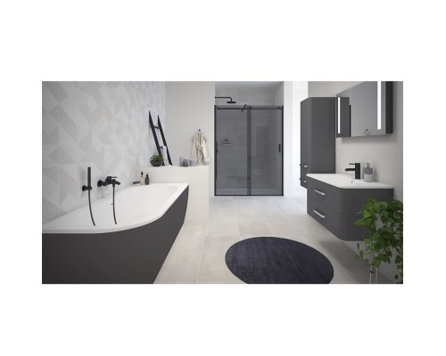 Акриловая ванна Cezares Slim 179x79 R SLIM CORNER-180-80-60-R-NERO-SET без гидромассажа