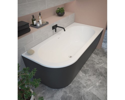 Акриловая ванна Cezares Slim 179x79 R SLIM CORNER-180-80-60-R-NERO-SET без гидромассажа