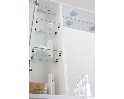Зеркало со шкафом BelBagno MARINO-SPC-700/750-1A-BL-P-L 70 с подсветкой Bianco Lucido Зеркало со шкафом BelBagno MARINO-SPC-700/750-1A-BL-P-L 70 с подсветкой Bianco Lucido