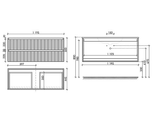 Тумба под раковину Sancos SNOB R 120x50 Doha Soft