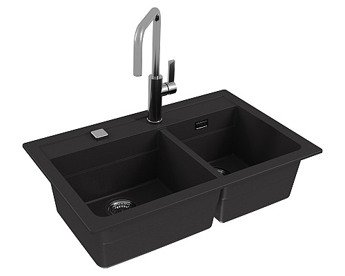 Мойка кухонная Alveus Granital Atrox 50 Carbon - G91 790х500 черный 1132002