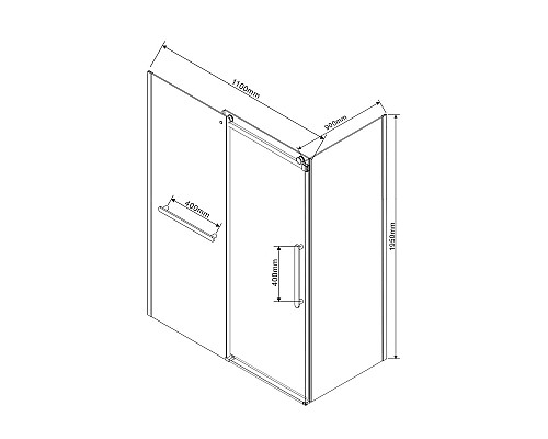 Душевой уголок Vincea Como Soft VSR-1CS9011CLB 1100x900 черный стекло прозрачное