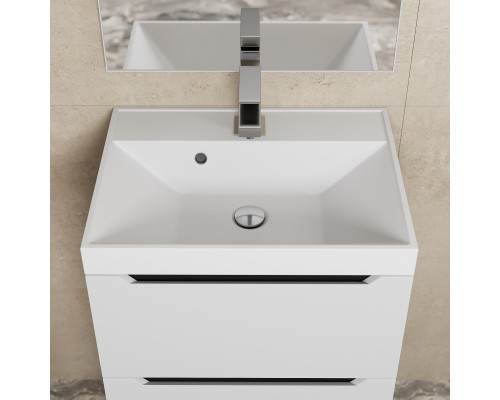 Тумба под раковину 50 см, Uperwood Tanos, белая/графит матовая