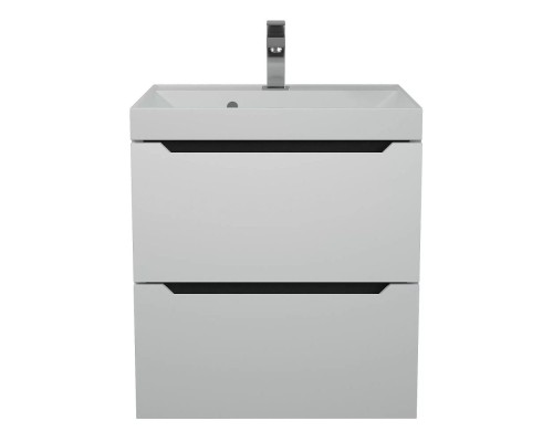 Тумба под раковину 50 см, Uperwood Tanos, белая/графит матовая
