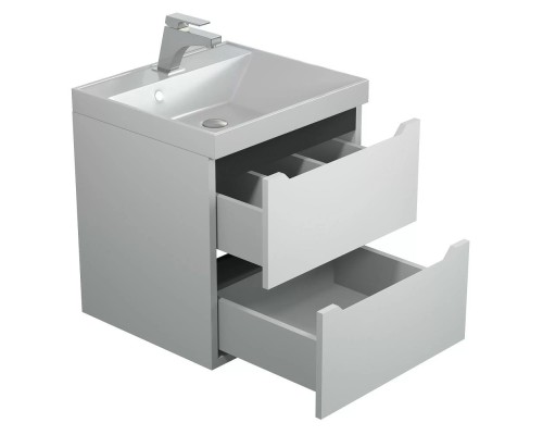 Тумба под раковину 50 см, Uperwood Tanos, белая/графит матовая