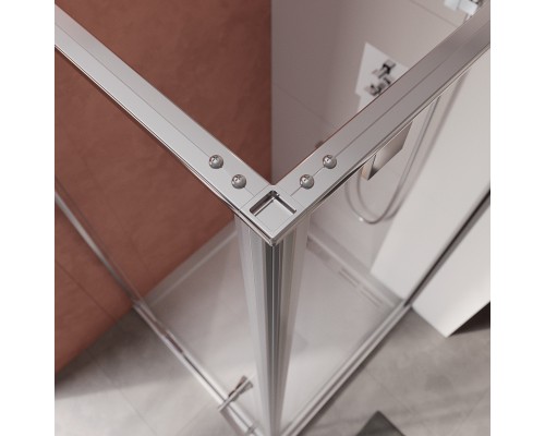 Душевой уголок Cezares Liner 120x90 L профиль Хром стекло прозрачное
