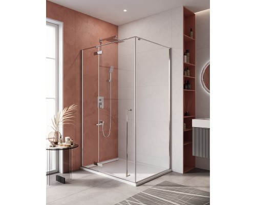 Душевой уголок Cezares Liner 120x90 L профиль Хром стекло прозрачное