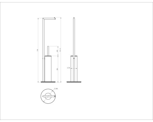 Туалетный ершик в комплекте с держателем туалетной бумаги Wonzon&Woghand, Темный графит