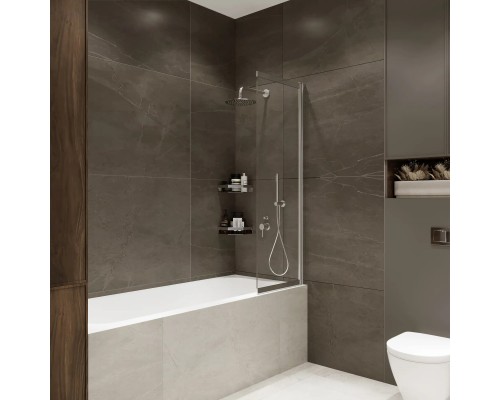 Стеклянная штора на ванну RX15090CCR-22 Reflexion 150х90см Slider закаленное стекло