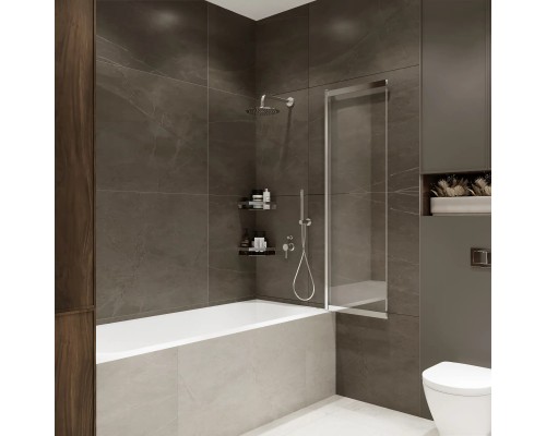 Стеклянная штора на ванну RX15090CCR-22 Reflexion 150х90см Slider закаленное стекло