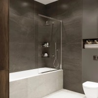 Стеклянная штора на ванну RX15090CCR-22 Reflexion 150х90см Slider закаленное стекло