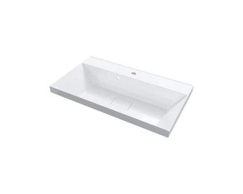 Раковина для ванной 80 см, Uperwood Classic New, белая глянцевая, с накладкой для слива