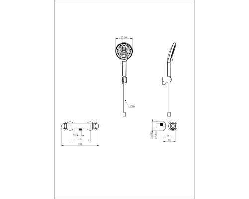 Смеситель для душа с термостатом Wonzon&Woghand, Черный матовый