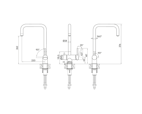Смеситель для кухни Paulmark Wetter We213030-BG Брашированное золото