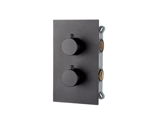 Встраиваемый смеситель для душа c термостатом AQG Alpha, черный матовый