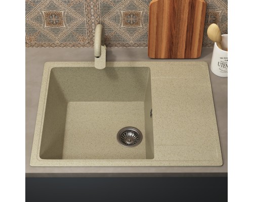 Кухонная мойка из искусственного камня Uperwood ECON UPD-202-002, бежевая матовая