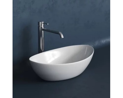 Раковина-чаша из искусственного камня накладная Flere Paola 55,6x34x12 (белый глянец)