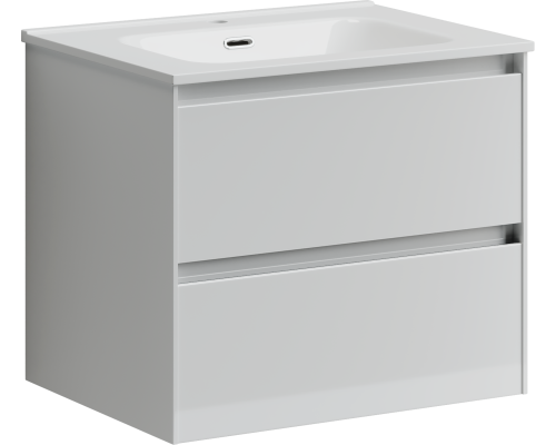 Тумба под раковину SANCOS Cento 590х450х500, c двумя ящиками,белый глянец