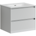 Тумба под раковину SANCOS Cento 590х450х500, c двумя ящиками,белый глянец