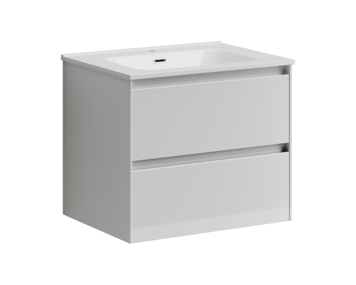 Тумба под раковину SANCOS Cento 590х450х500, c двумя ящиками,белый глянец