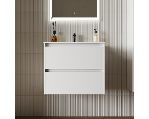 Тумба под раковину SANCOS Cento 590х450х500, c двумя ящиками,белый глянец