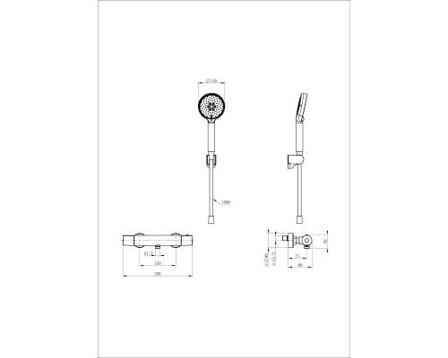Смеситель для душа с термостатом Wonzon&Woghand, Хром