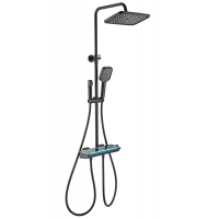 Душевая система с термостатом Wonzon&Woghand, Черный матовый