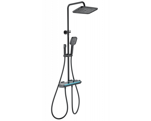 Душевая система с термостатом Wonzon&Woghand, Черный матовый