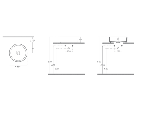 Раковина накладная ISVEA Infinity 42 круглая белый матовый 10NF65042SV-2L