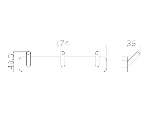Вешалка с 3 крючками для ванной Wonzon&Woghand, Хром