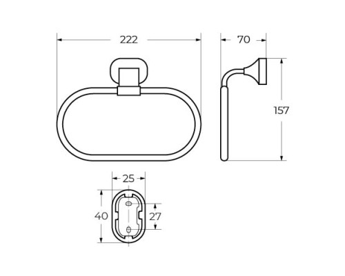 Кольцо для полотенец Art&Max Ovale AM-E-4080B Хром